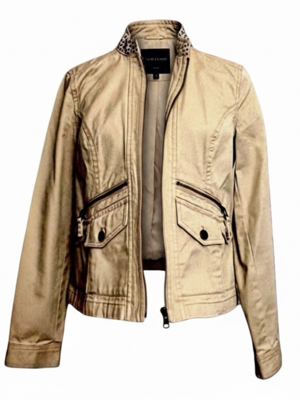 Chico’s Tailored Utility Jacket – Neutral Tan (Size 0)